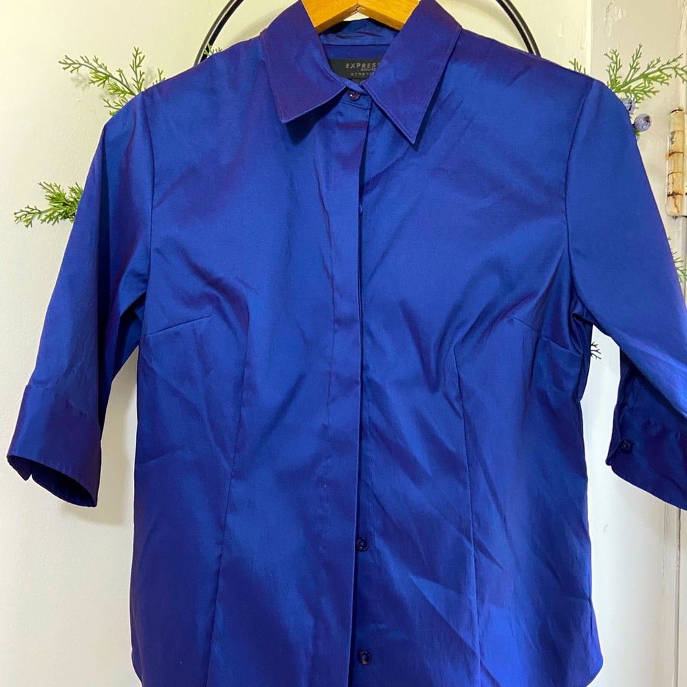Satin Royal Blue shirt NWT